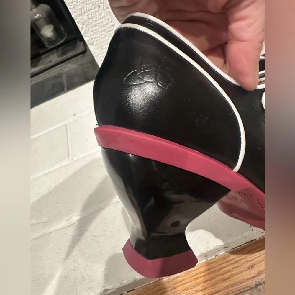 Liz Double Buckle Mary Jane Heel - Black and Pink - Picture 6 of 13